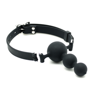 Ball Gag avec chapelet anal en silicone - Rimba