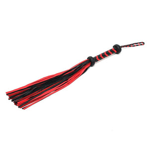 Martinet BDSM en Daim et cuir tressé Rouge/Noir - Rimba