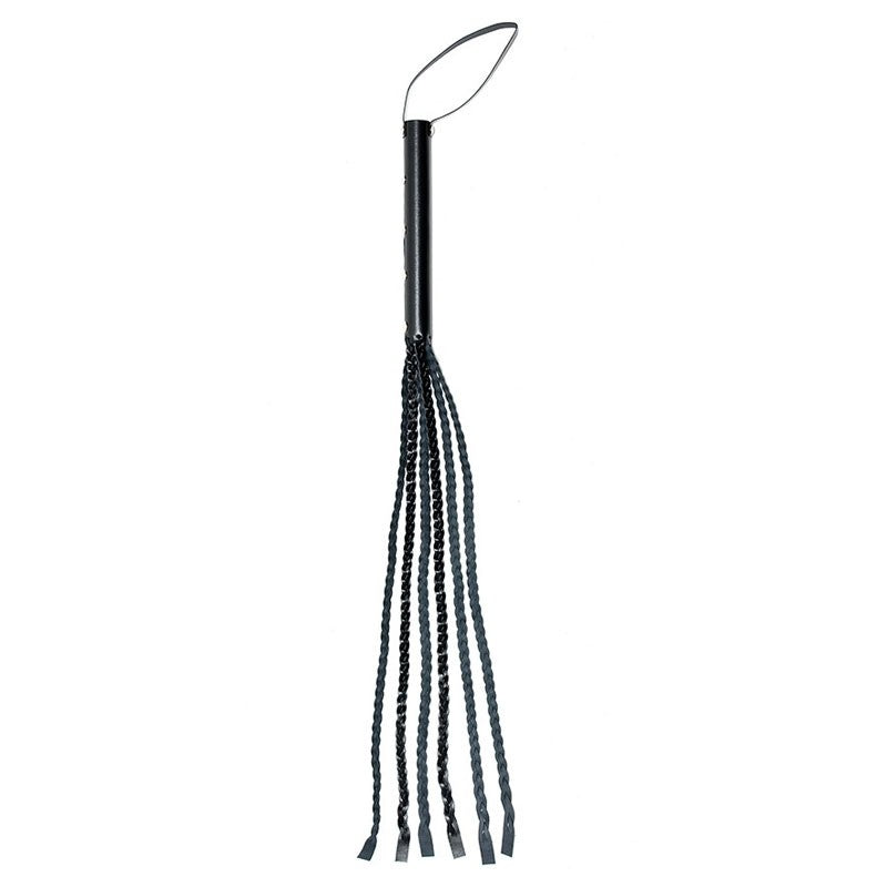 Martinet BDSM tressé en cuir fendu - Rimba