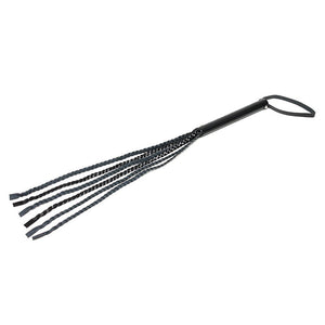 Martinet BDSM tressé en cuir fendu - Rimba