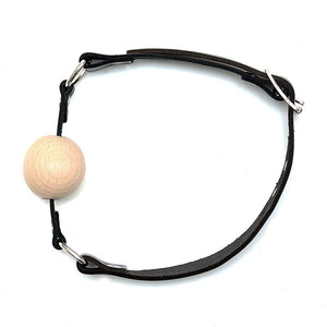 Bal Gag Bois et cuir Ø 4 cm - Rimba