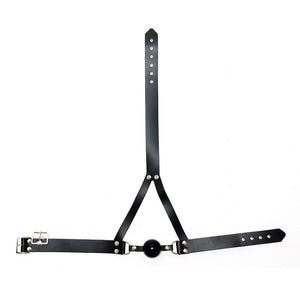 Harnais facial BDSM avec Ball Gag Ø 4.4 cm - Rimba