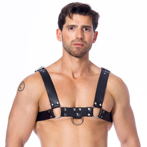 Harnais BDSM en cuir avec 3 boucles (homme) - Rimba