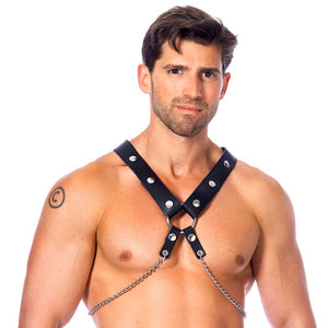 Harnais BDSM en cuir avec chaînes (homme) - Rimba