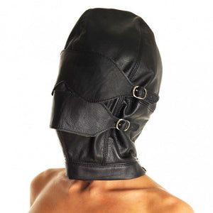 Cagoule BDSM en cuir avec Ball Gag - Rimba