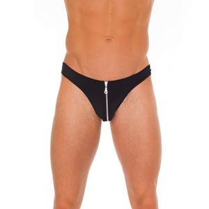G-String sexy avec zip (noir) - Rimba