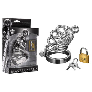 Cage à Pénis avec cadenas - Master Series Asylum 4 (S/M)