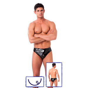 Slip en latex pour homme avec plug anal - Rimba