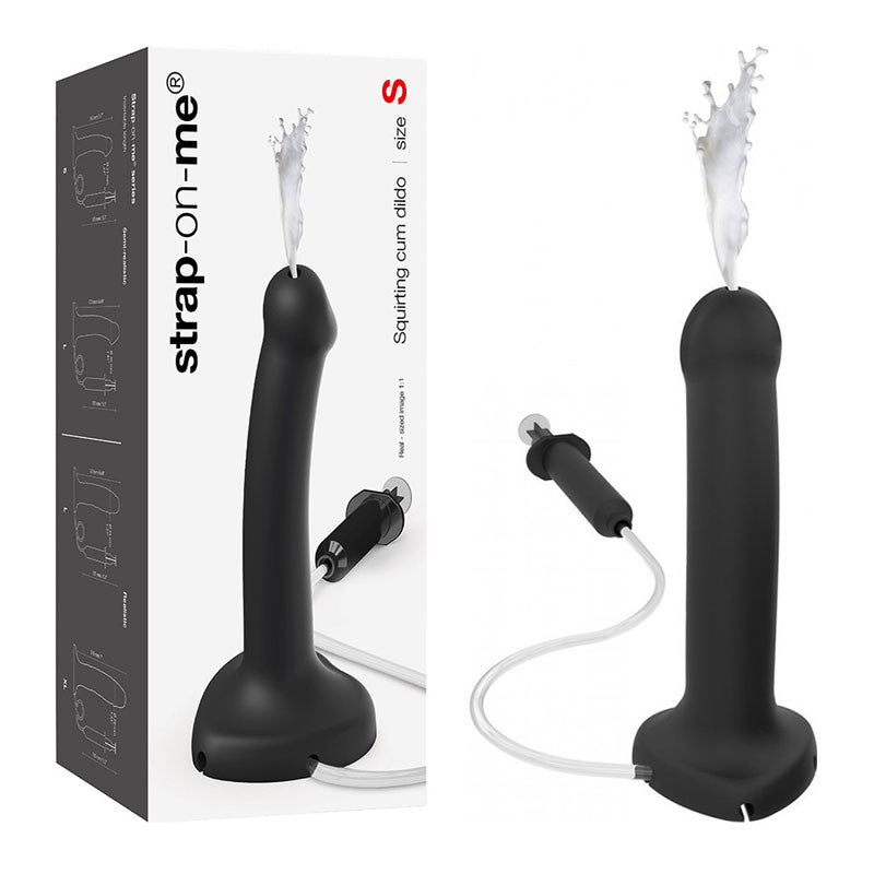 Godemichet réaliste éjaculateur 14.5cm (Noir) - Strap-On-Me