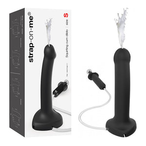 Godemichet réaliste éjaculateur 14.5cm (Noir) - Strap-On-Me