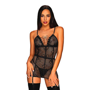 Nuisette & String sexy Basitta (Noir) - Obsessive