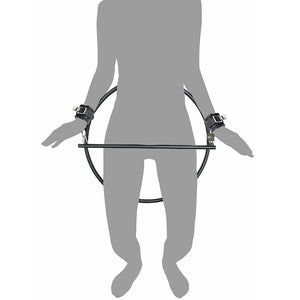 Anneau de retenue avec attaches poignets en cuir et cadenas - Rimba