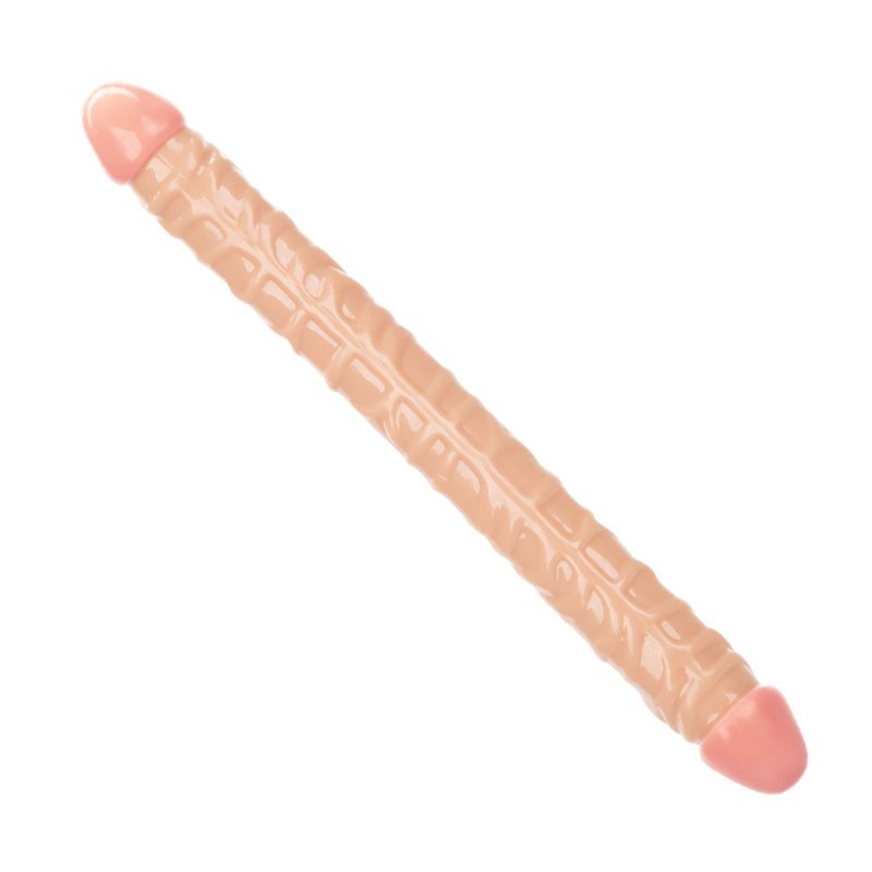 Double Dildo Size Queen 43.2 cm (Beige) - Calexotics