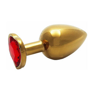 Plug anal en métal doré avec cristal rouge - Ouch!