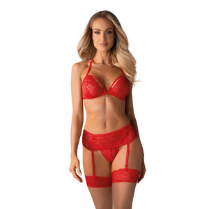 Ensemble de lingerie sexy 838 (rouge) - Obsessive