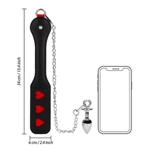 Tapette avec plug anal - Hearts Paddle Ouch!