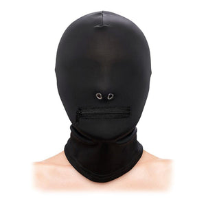 Cagoule BDSM 1 ouverture (Noir) - Fetish & Fashion Zippered Mouth NS Novelties