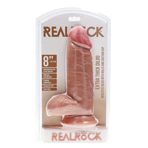 Dildo réaliste avec testicules et ventouse 16.5 cm (Beige)- RealRock