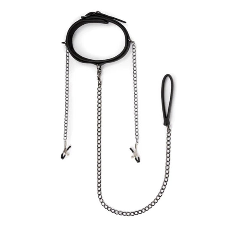 Kit BDSM (collier, laisse et pinces à seins) - EasyToys