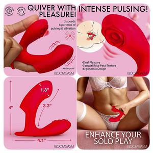 Doigt vibrant à double stimulation - Bloomgasm Rose Touch