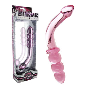 Dildo en verre Prisms Hamsa point G & prostate - Rose