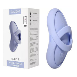 Stimulateur vibrant & chauffant en silicone - Svakom Echo 2 (Bleu ciel)