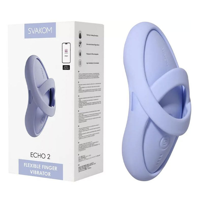 Stimulateur vibrant & chauffant en silicone - Svakom Echo 2 (Bleu ciel)