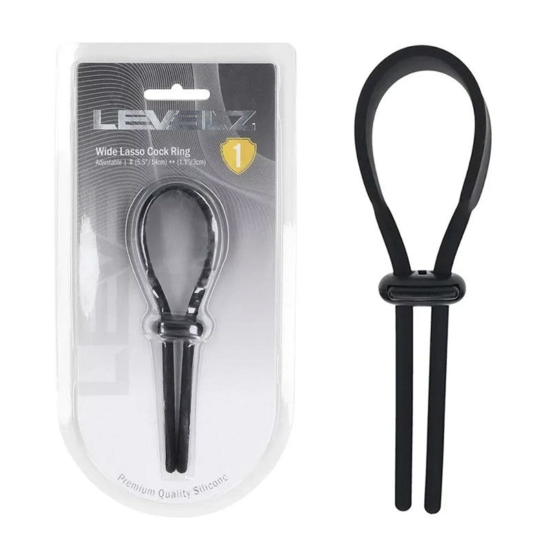 Anneau pénien ajustable Levelz Wide Lasso - Noir