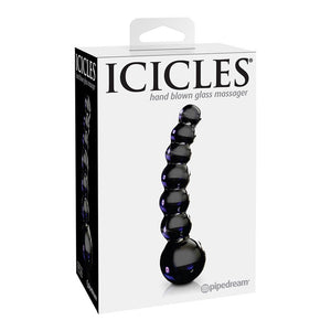 Dildo anal en verre Noir - Icicles N°66