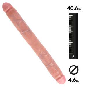 Double dong réaliste Beige Large - King Cock 16"