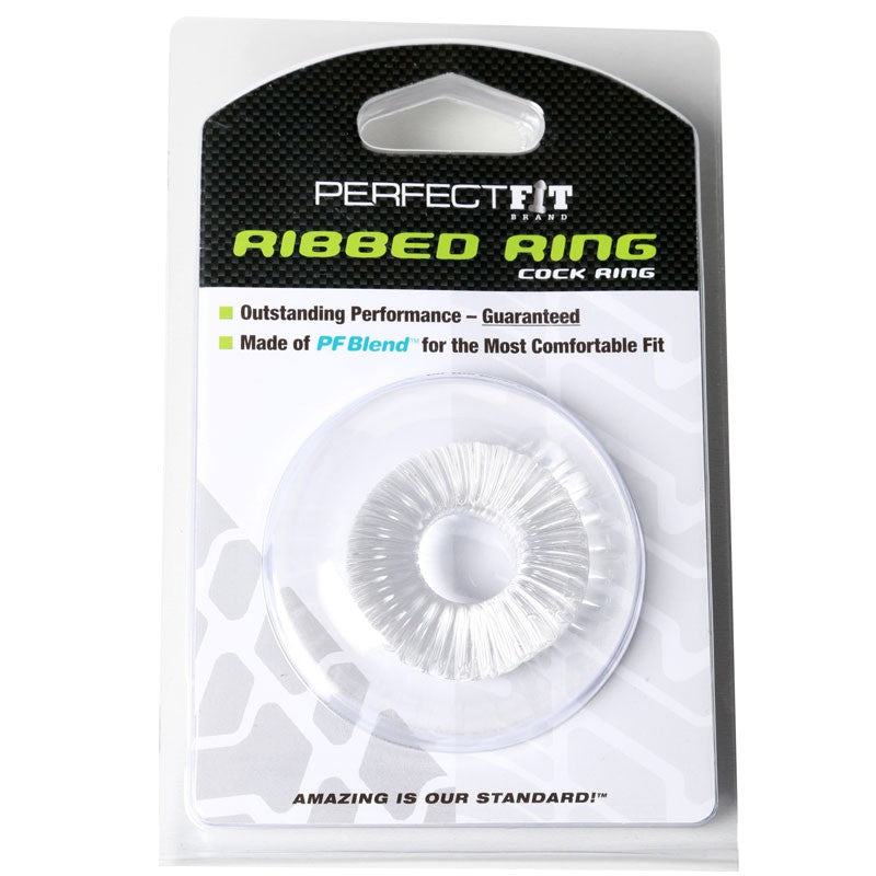 Anneau pénien Ribbed Ring Clear - PerfectFit