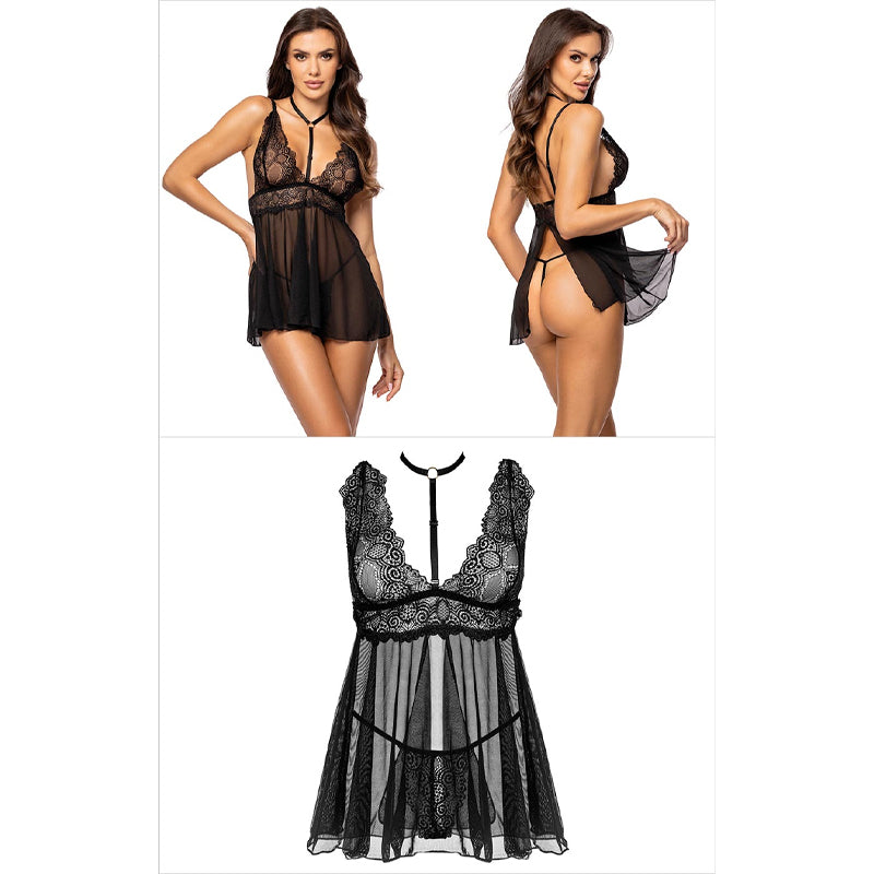 Babydoll dentelle Milana - Beauty Night noir