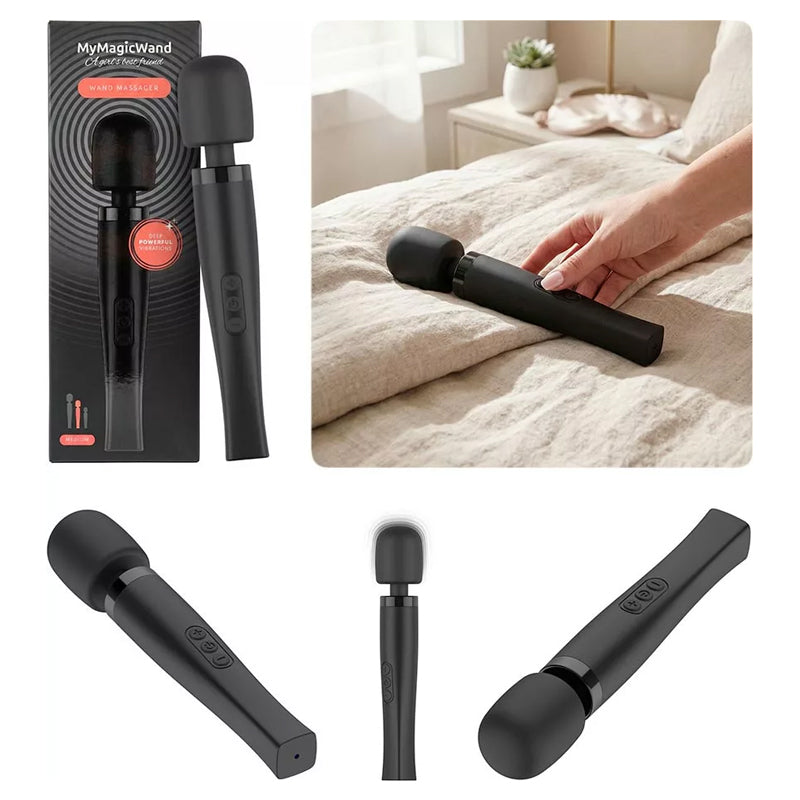 Baguette vibrante MyMagicWand Medium noire rechargeable