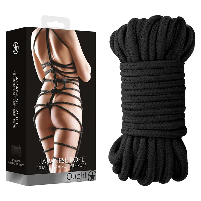 Corde de bondage japonaise Ouch! noire 10 m
