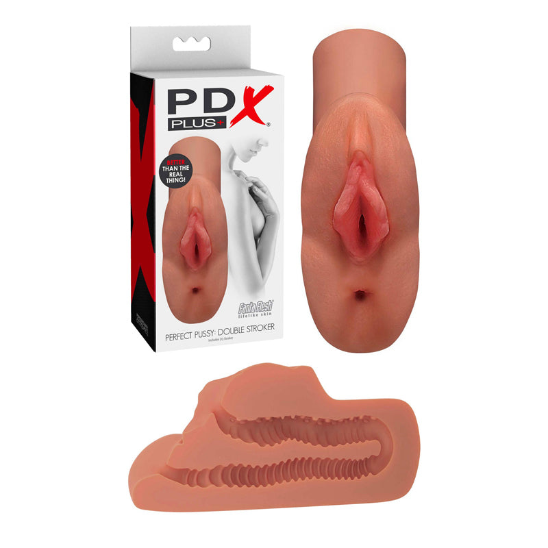 Masturbateur Double PDX Plus Perfect Pussy - Caramel