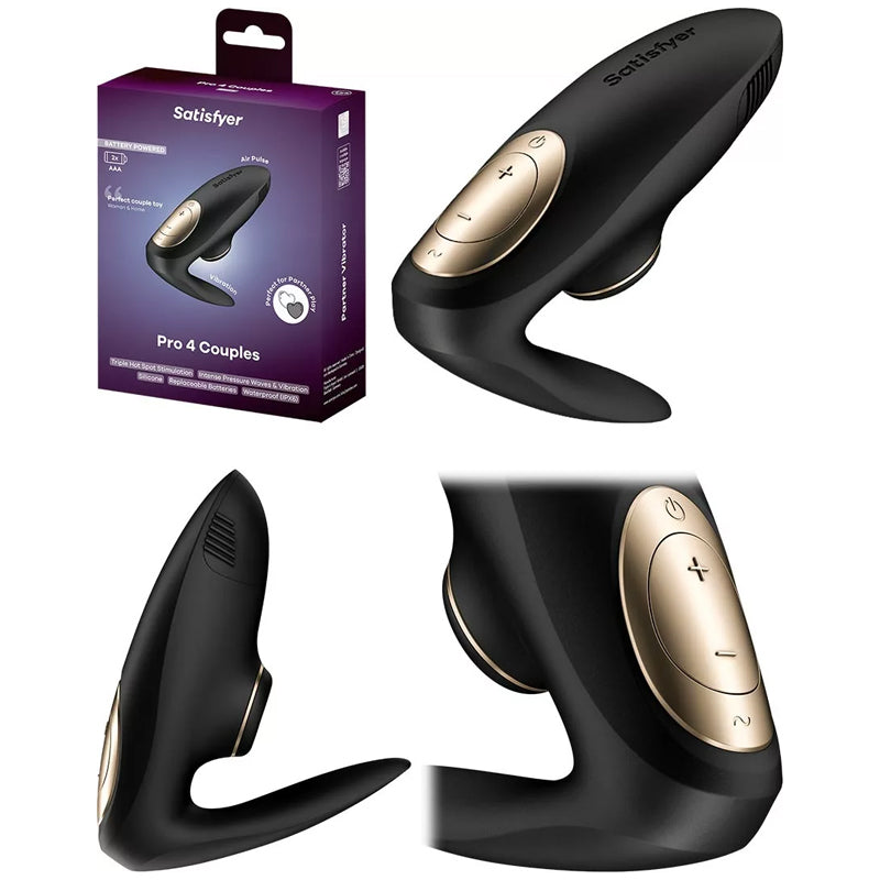 Satisfyer Pro 4 Couples - Stimulateur 3 en 1 Noir
