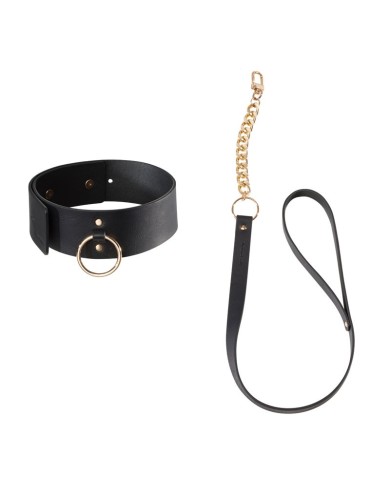 Collar & Leash Maze Wide Chocker Black - Bijoux Indiscrets