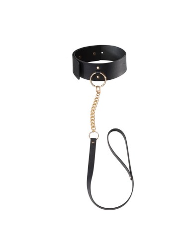 Bondage Leine und Halsband Maze Wide Chocker Schwarz - Bijoux Indiscrets