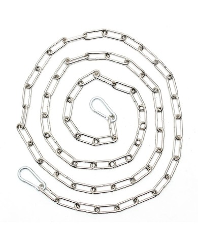 Chaîne métallique (2 m.) - soudée avec 2 crochets à carabine Chaîne métallique (2 m.) - soudée avec 2 crochets à carabine