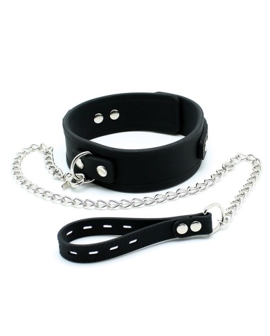 Collier BDSM en silicone et laisse en métal - Rimba Collier BDSM en silicone et laisse en métal - Rimba