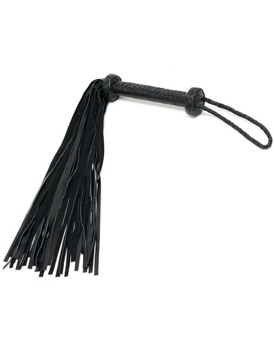 Martinet BDSM en Daim et cuir tressé Noir - Rimba Martinet BDSM en Daim et cuir tressé Noir - Rimba