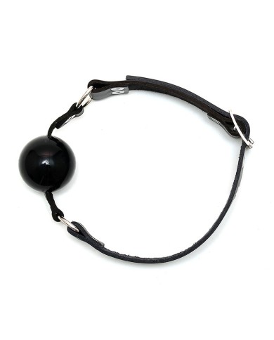 Ball Gag Silikon und Leder Ø 4.4 cm Schwarz - Rimba