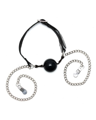 Ball Gag avec pinces à seins - Rimba