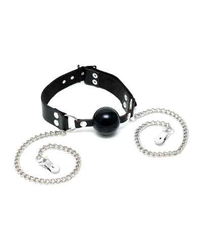 Ball Gag with Nipple Clamps - Rimba