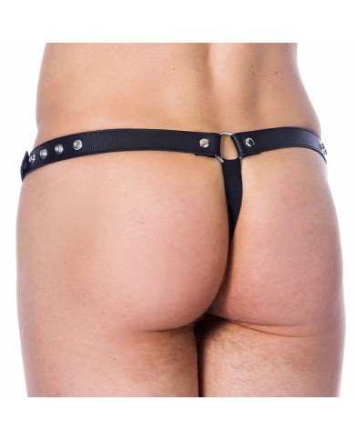 Leather Thong for men with rivets – Rimba
