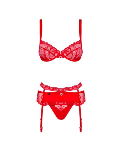 Ensemble de lingerie sexy Heartina (rouge) - Obsessive Ensemble de lingerie sexy Heartina (rouge) - Obsessive