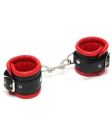 Red leather padded handcuffs (Ankles) - Rimba Red leather padded handcuffs (Ankles) - Rimba