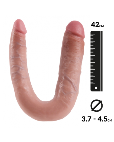 Realistic Bent dildo Large - King Cock Double Trouble