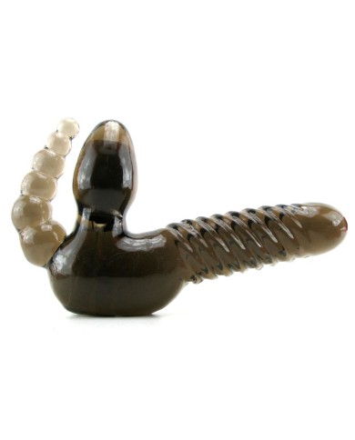 Dildo doppio con stimolatore anale "Strapless Strap-On" - Pipedream