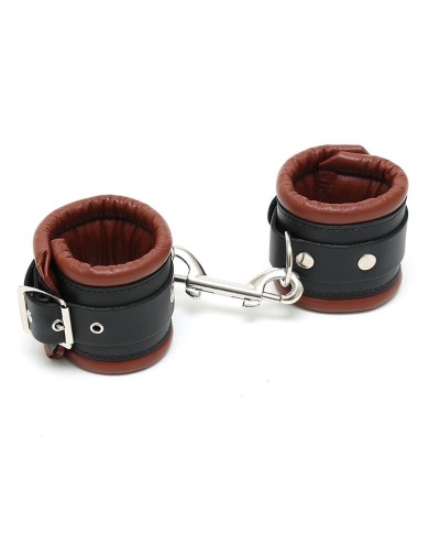 Manette in pelle imbottita (Caviglie) marrone - Rimba